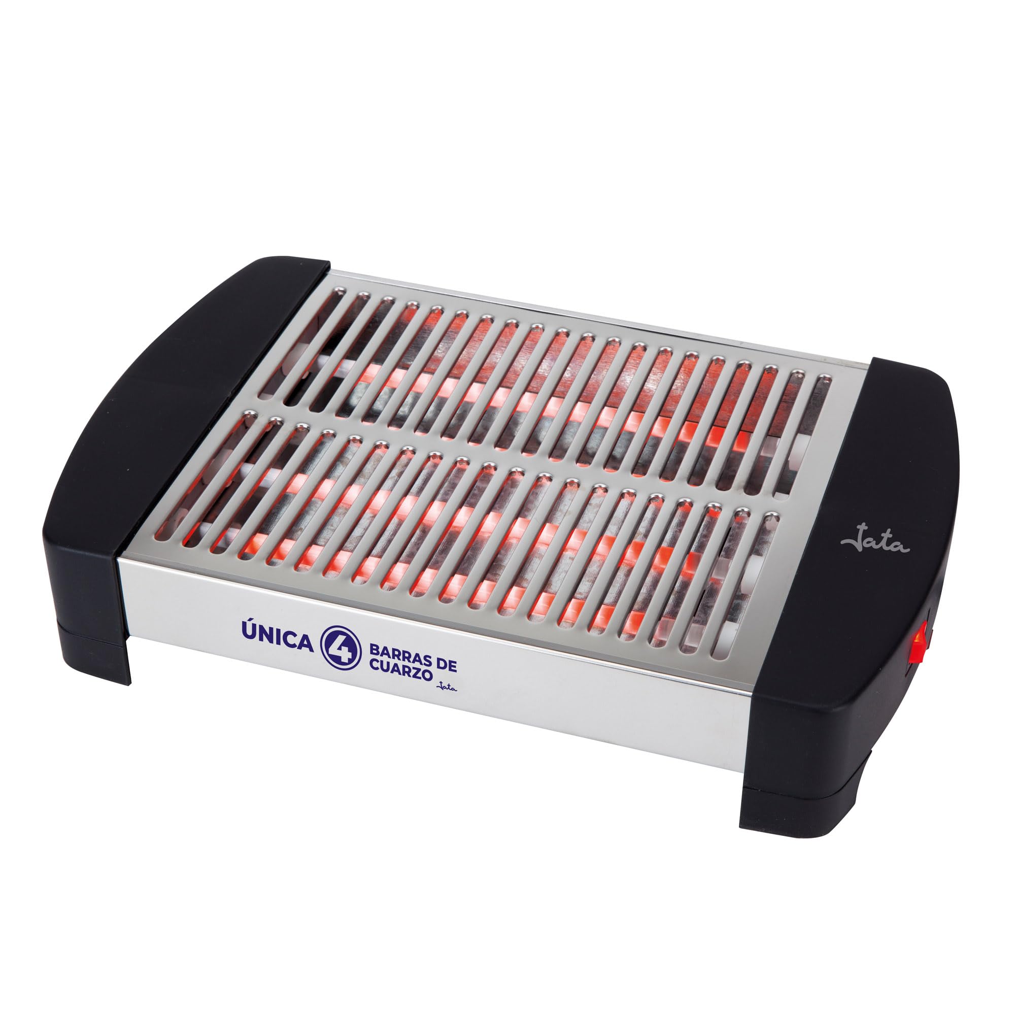 JATA TT589NG - Tostador Horizontal Tradicional, Tostador de Pan Plano Acero Inoxidable, 4 Resistencias de Cuarzo, Gran Superficie para Pan, Bollería y Repostería, 550W