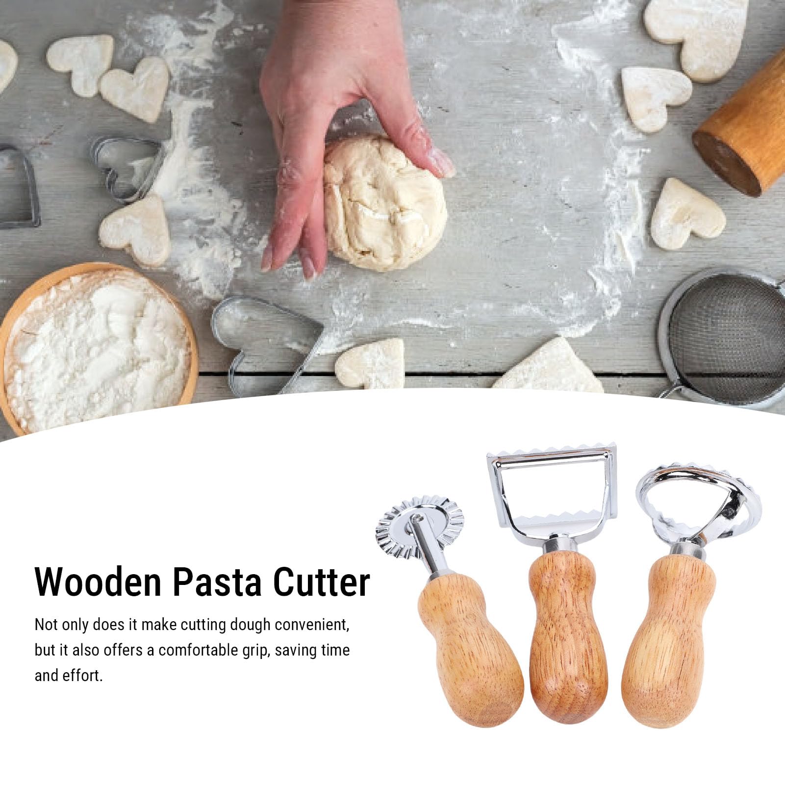 Ravioli-Pressformen-Set, 12 Löcher, Ravioli-Presse, 1 x Nudelschneider, Stempelhersteller, 1 x Nudelholz aus Holz, Nudelherstellungswerkzeuge, 1 x Fülllöffel, für Ravioli, Knödel,