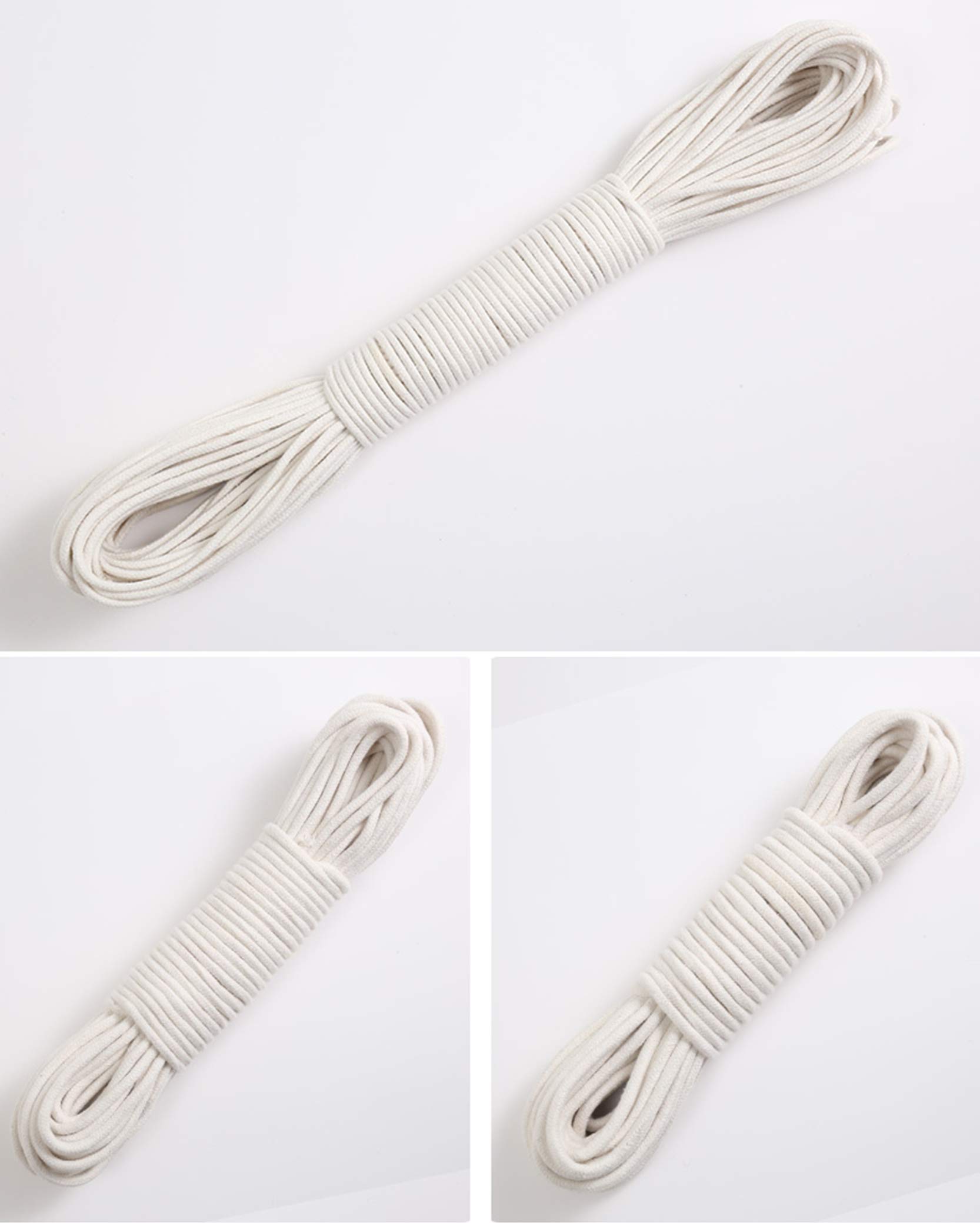 ZNKZJ Makramee Garn Baumwolle 3mm/4mm/6mm, weiche Makramee-Seilschnur 50 m / 100 m, Multifunktionsseil Bastelseil dick, langlebig, für Wandgarten- Stricken Makramee-DIY-Dekoration,3mm-100 M