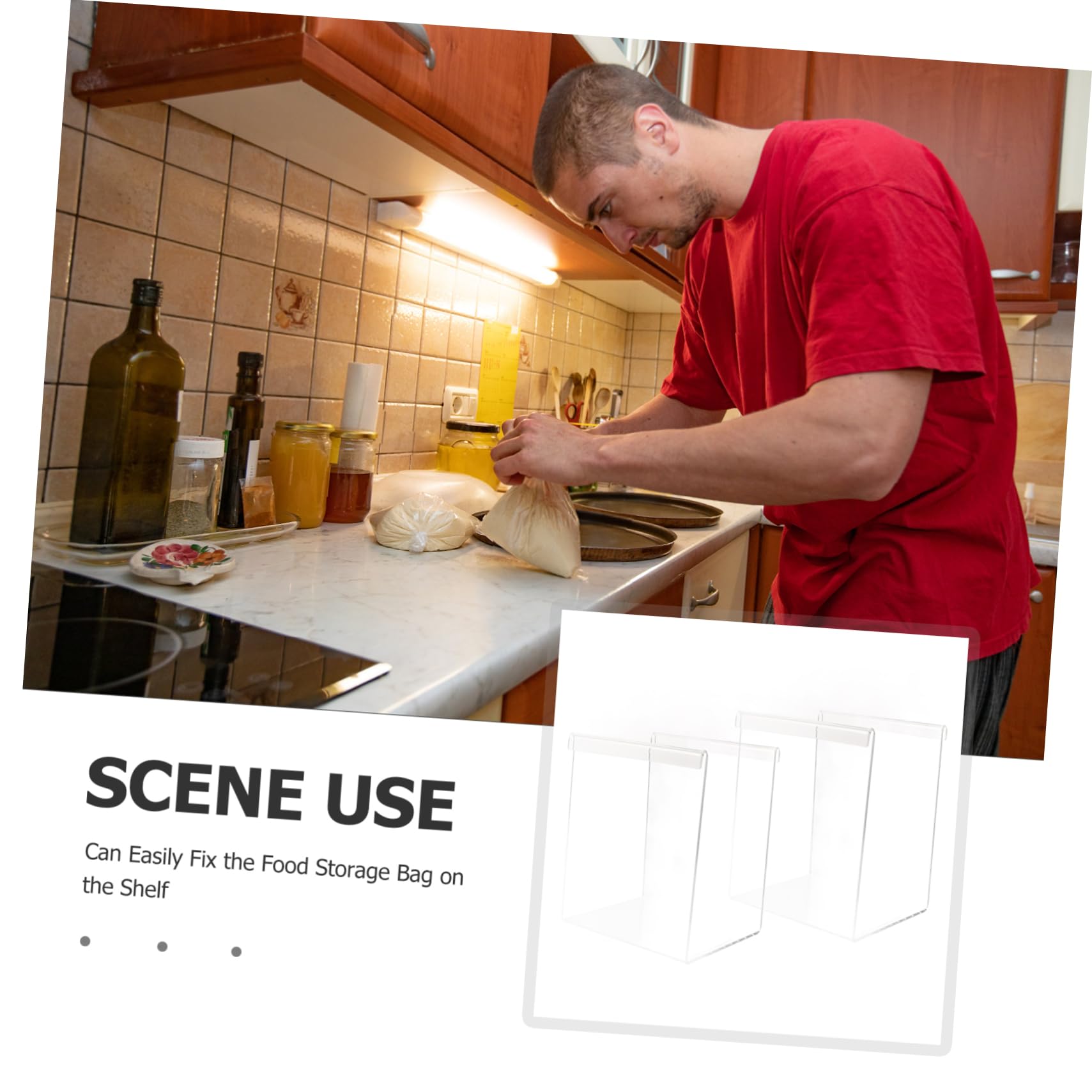2pezzi per Sacchetti Stabile Congelatore e Preparazione Accessorio Versatile per Organizzazione e Conservazione