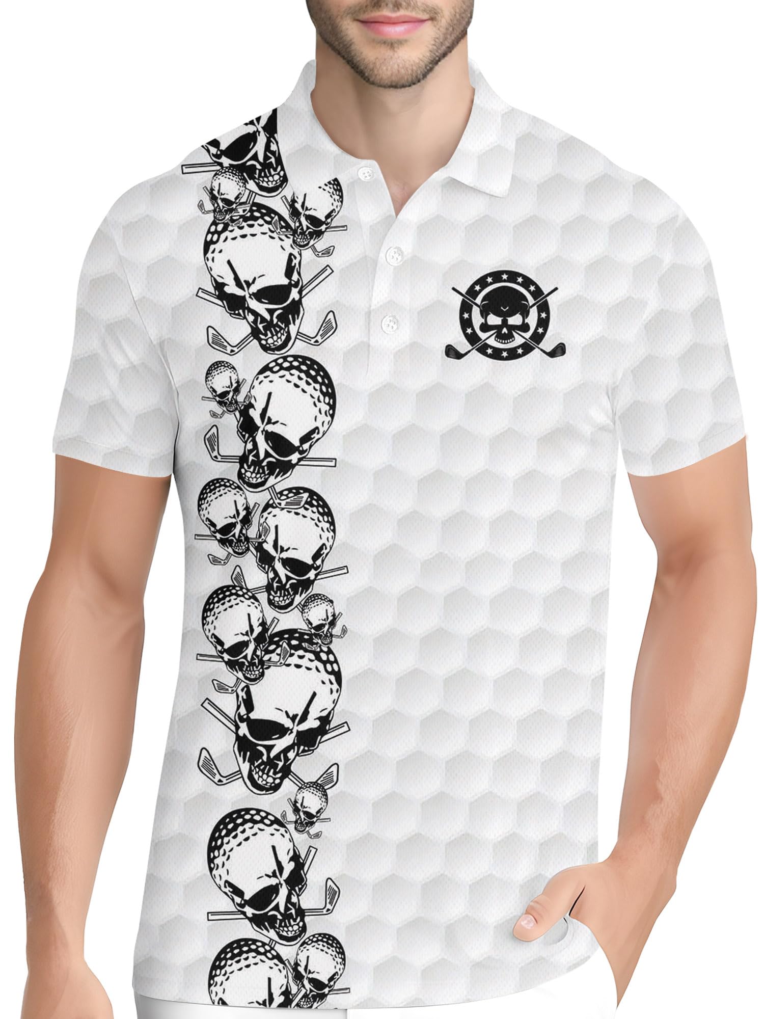 Pagymo Men's Aop-Polo-11203 Funny Golf Shirts For Crazy Printed Pattern Colorful Wild Novelty Moisture Wicking Performance Polo Shirt, Xl