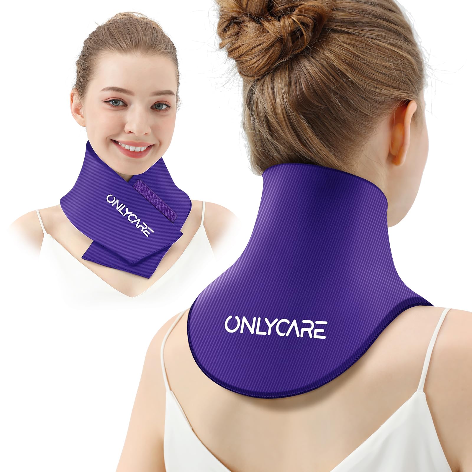 ONLYCARE Neck Ice Pack Wrap Gel - Upgraded Shoulder Ice Packs for Injuries Reusable, Hot and Cold Compress Ice Packs for Neck, Relief of Pain,