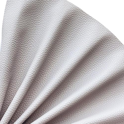 Miniatura 2 de XHT Tela de piel sintética de vinilo con textura de lichi para lazos para el pelo, fabricación de joyas, gris