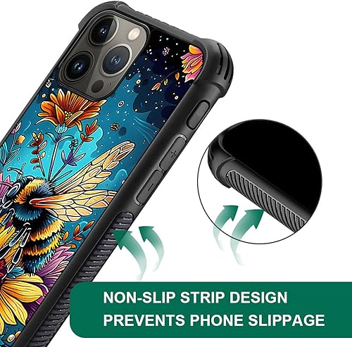 Vista 41 de Case for iPhone 15 Plus - Stained Glass Mosaic Fiesta Fun Case with Tempered Glass Back and Soft Silicone TPU Shock Protection