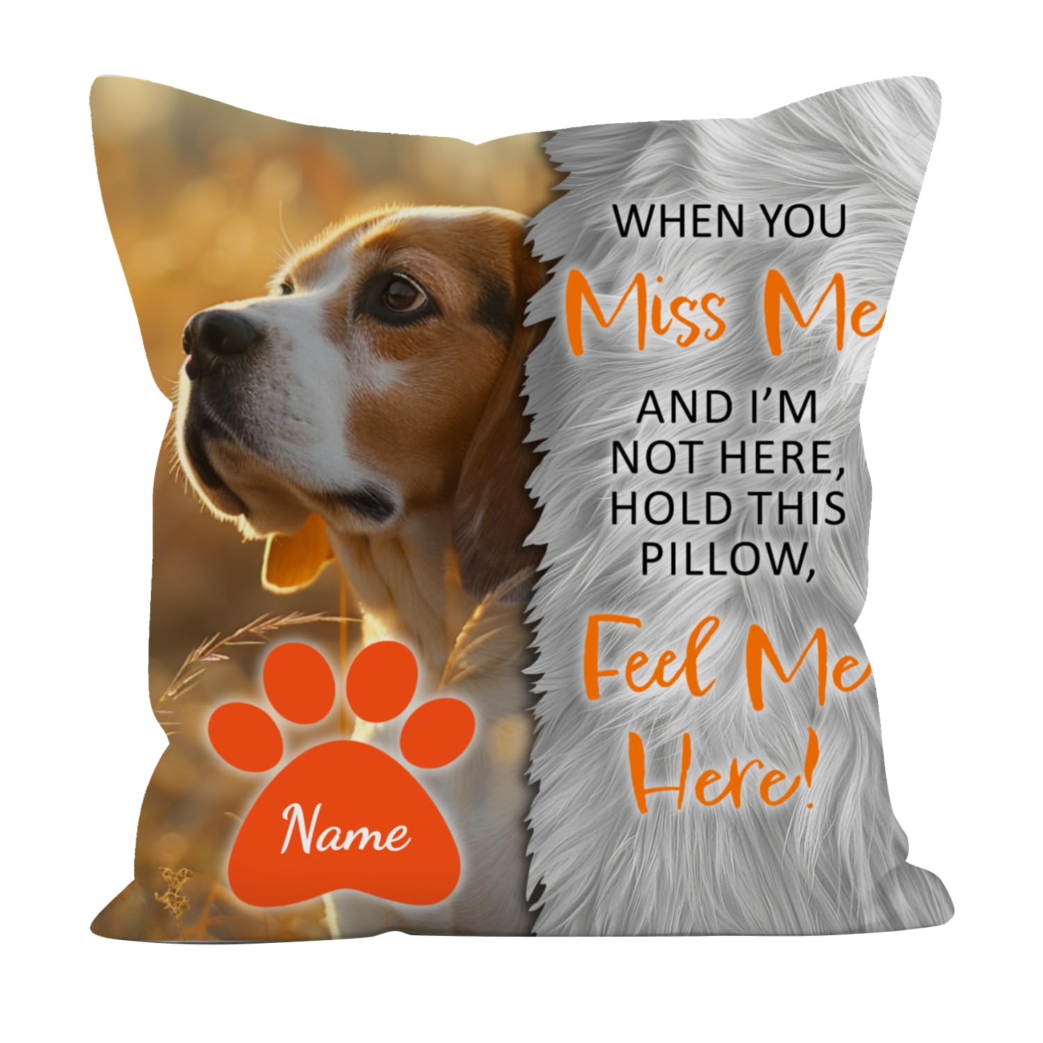 Sentiment House Personalized Pet Memorial Pillow – Dog & Cat Memorial Gift - Remembrance for Loss of Pet - Customizable Throw Pillow - Pet Loss - Comfort Gift (Design 1)