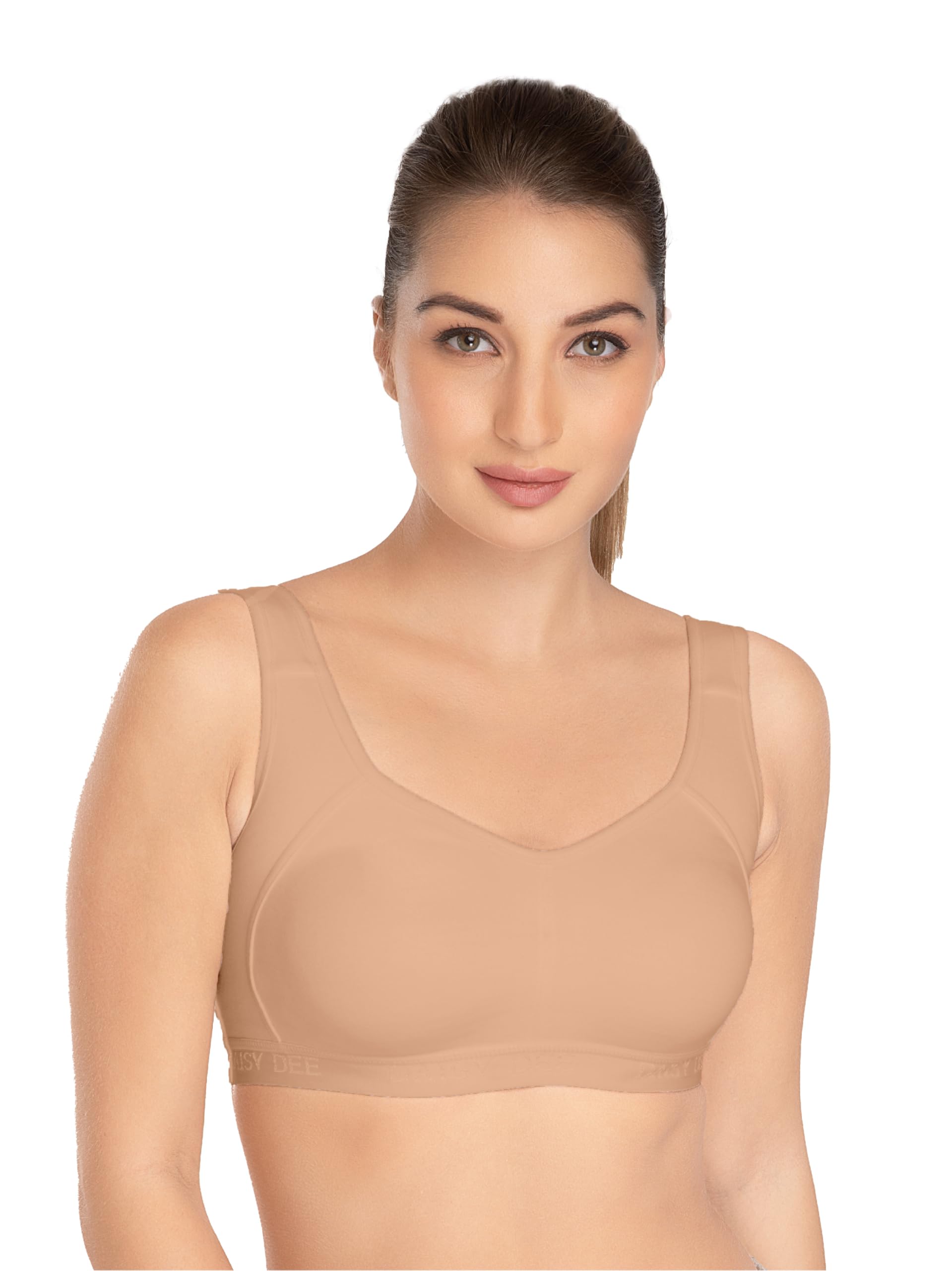 daisy dee Women's Poly Cotton Moulded Seamless Wire-Free Full Coverage Stretchable Comfortable Wear Easy Peasy Slip On Sports & Gym Bra - NSPRTZ-picture-24