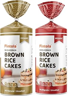 Pintola Organic Wholegrain Brown Rice Cakes Combo Pack, All Natural, Multigrain and Unsalted, 125gm x 2