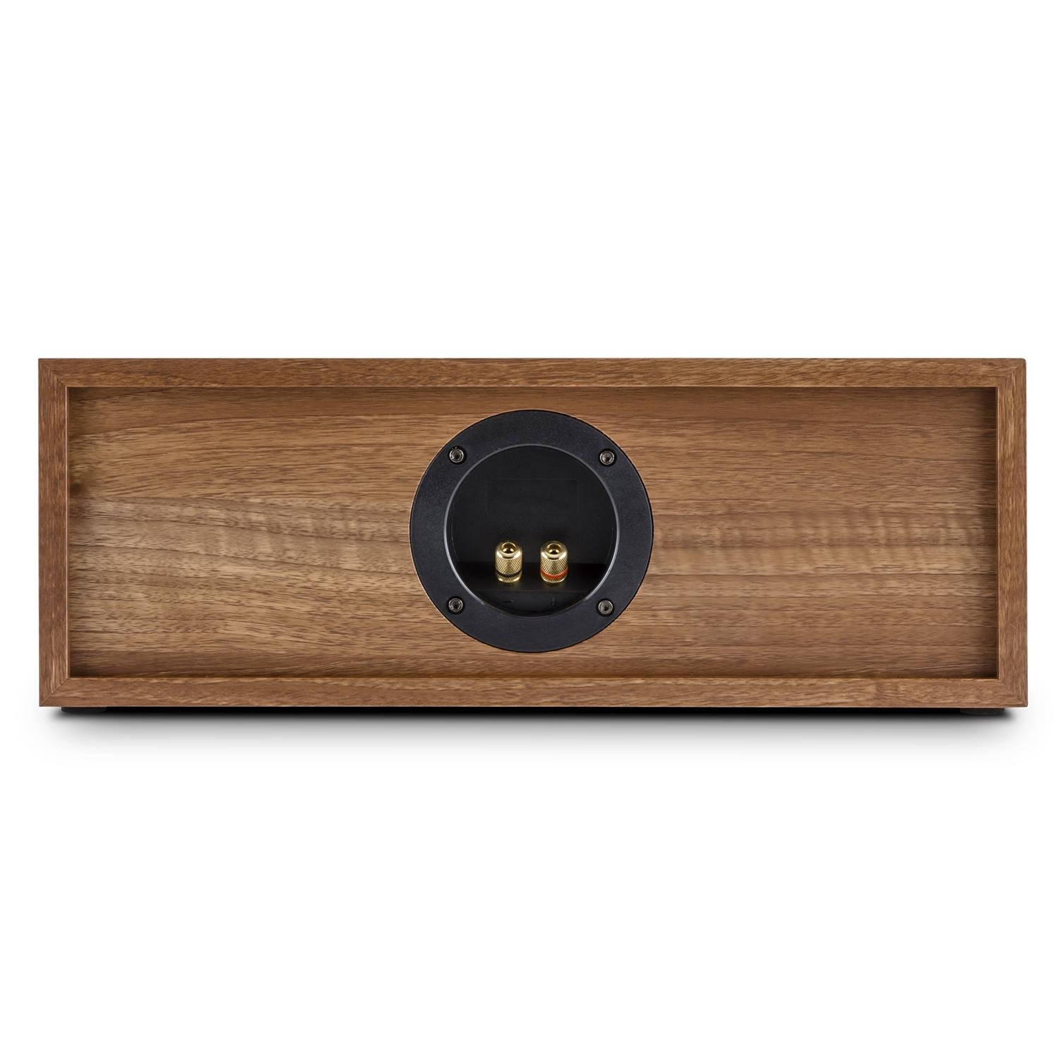 auna - Line 500 CS-WN, altavoz central, altavoz central, altavoz central, 60 W RMS, sistema de 2 vías, pasivo, dos tweeter de 10 cm (4"), un altavoz de agudos de 2,5 cm (1"), conector de fase, conector terminal, nogal