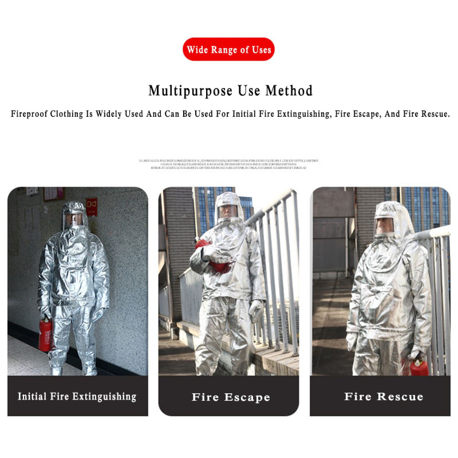Traje Protección Contra Incendios Traje Retardador Llamas Ropa Soldadura Fábrica Vidrio, Planta Química, Barco,170-175cm