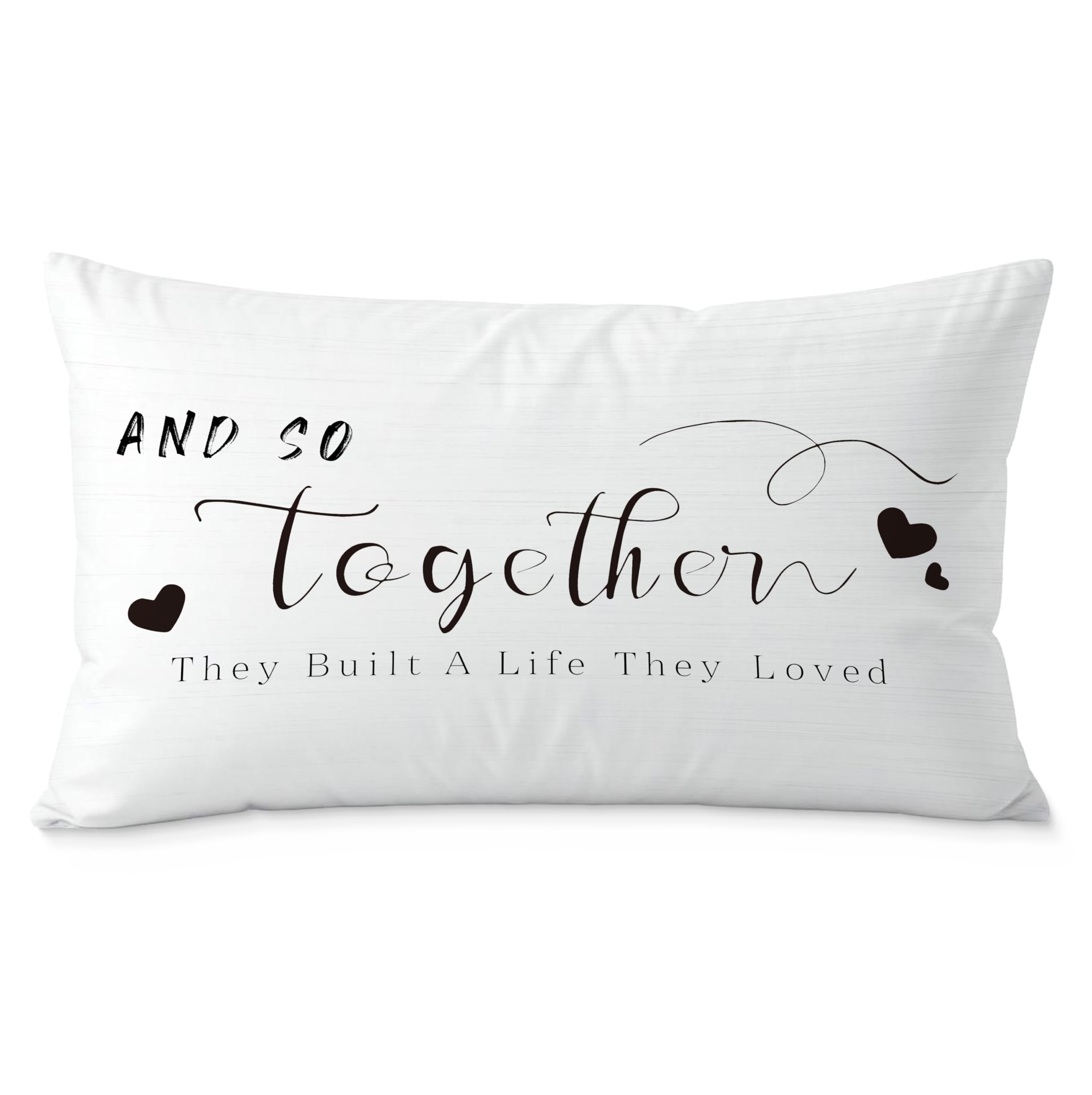Fuasei and so Together They Built A Life They Loved Pillow Covers 20x12, Engagement Wedding Gifts for Couples Newlyweds Bride Groom, Farmhouse Lumbar Pillow Covers for Home Bedroom Living Room Decor