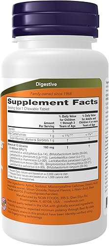 Miniatura 2 de NOW Foods Supplements, BerryDophilus™, Developed for Adults & Children with 10 Probiotic Strains, Extra Strength,Strain Verified, 50 Chewables