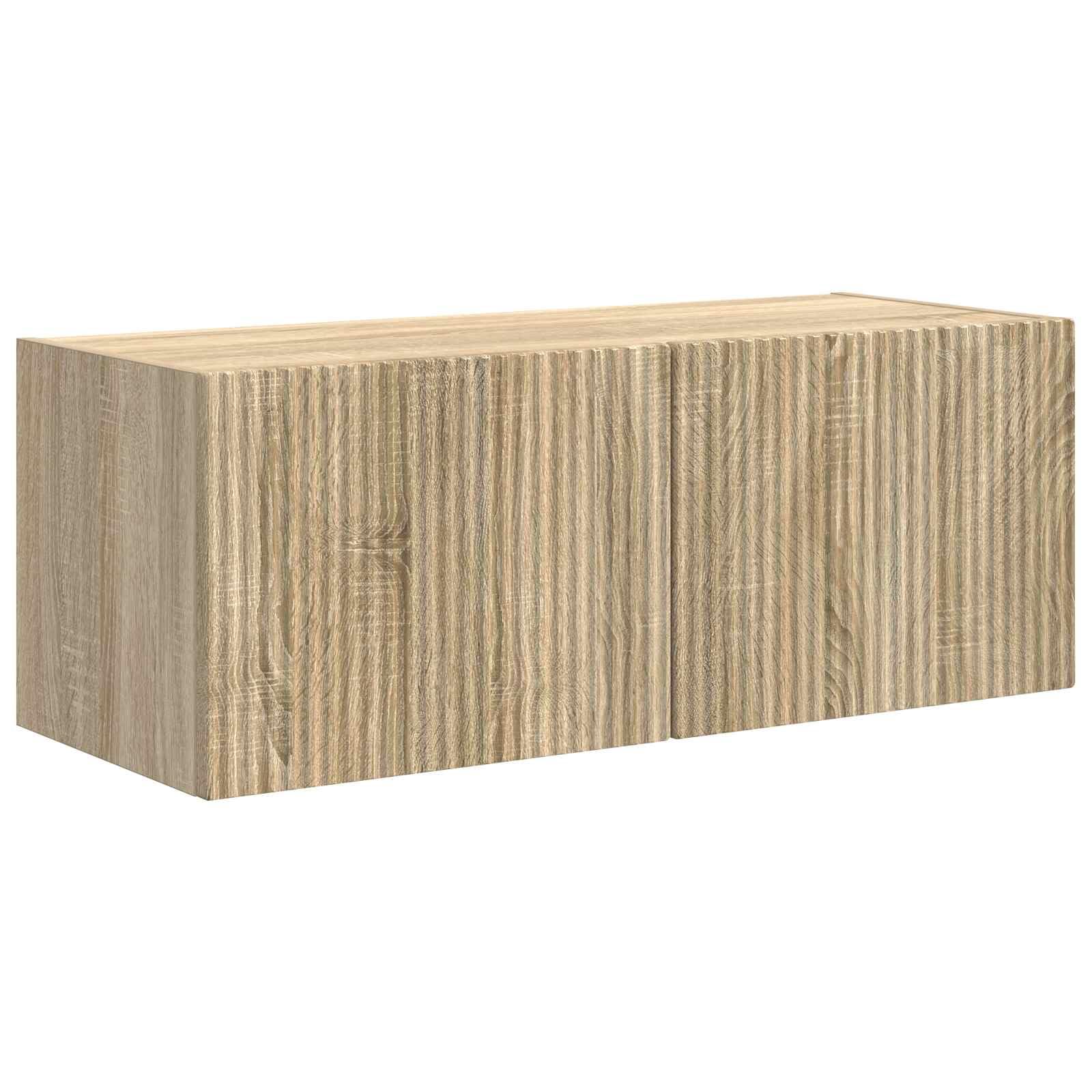 Set di mobili per TV da parete, 3 pezzi, in legno di rovere Sonoma, con 5 ante e ripiani, moderna credenza per soggiorno, per gaming, home theatre