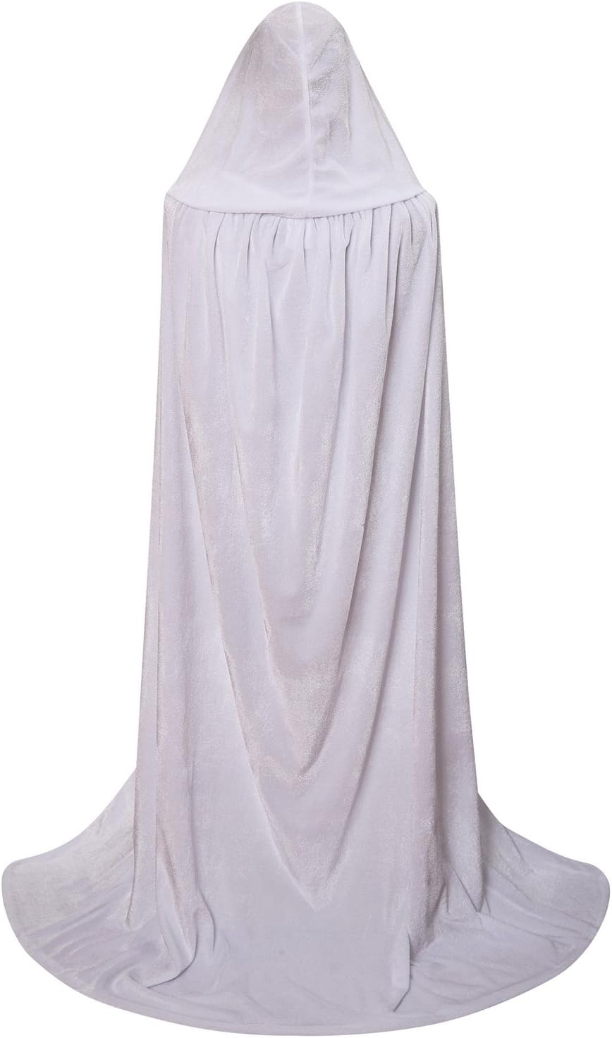 Unisex Adults Hooded Cloak Long Velvet Cape For Halloween Christmas Cosplay Costume - Image 3