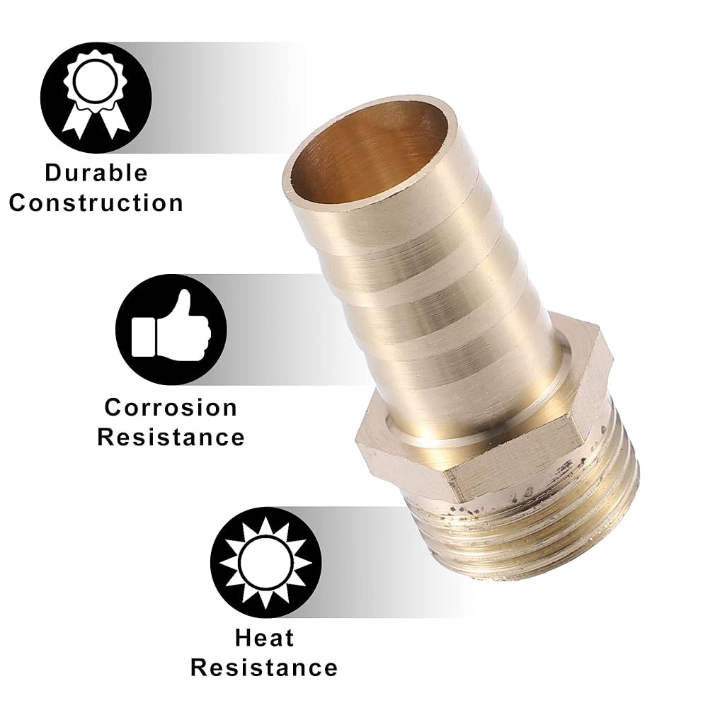 Fitvell Stainless Steel 3/8" Hose Barb Bulkhead Fitting Thru-Bulk