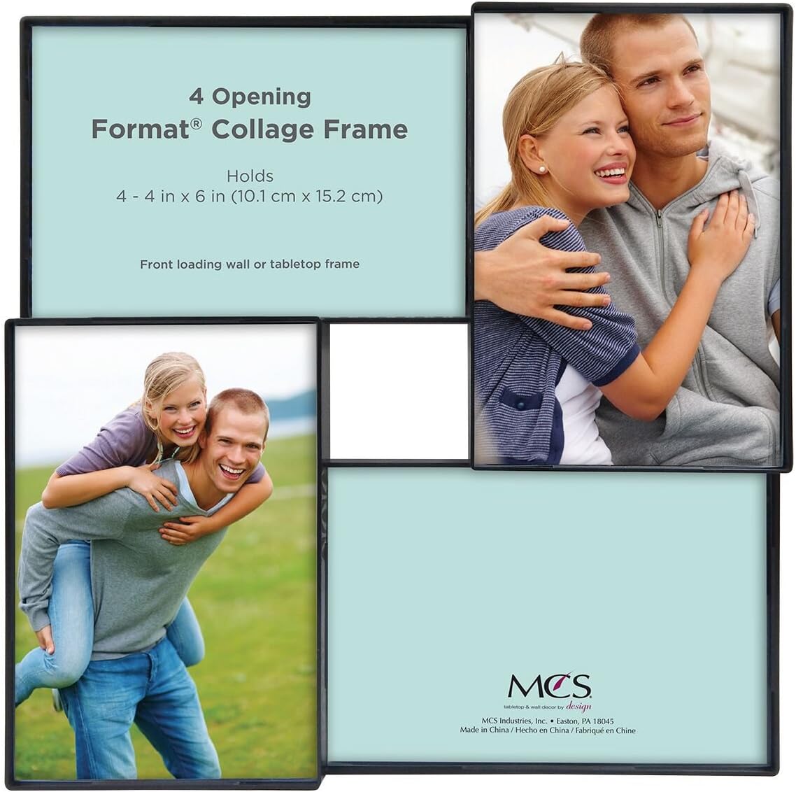 MCS Front-Loading Collage Picture Frame with 6 Openings, 4 x 6, Black : Everything Else