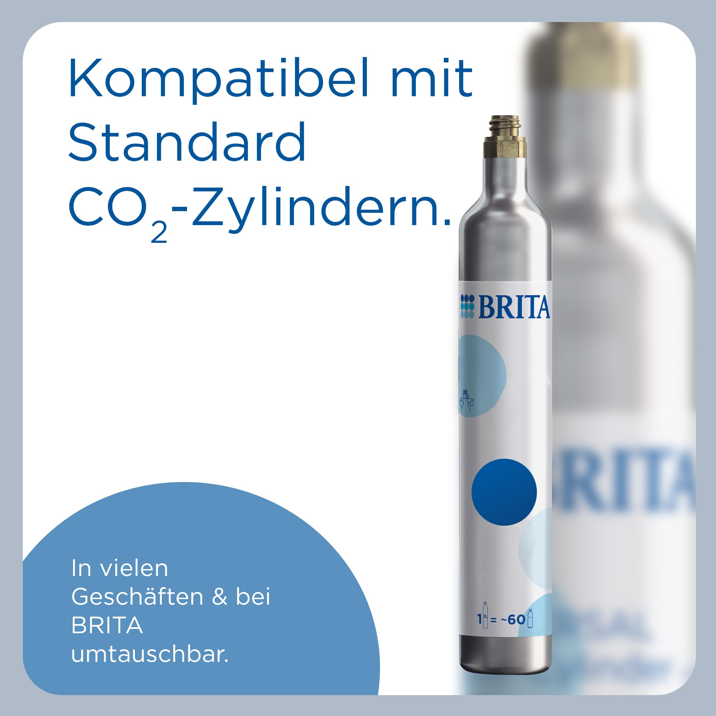 BRITA Wassersprudler sodaONE weiß inkl. CO2-Zylinder und BPA-freier PET-Flasche | Macht aus Leitungswasser prickelndes Sprudelwasser (bis zu 60l pro Zylinder)