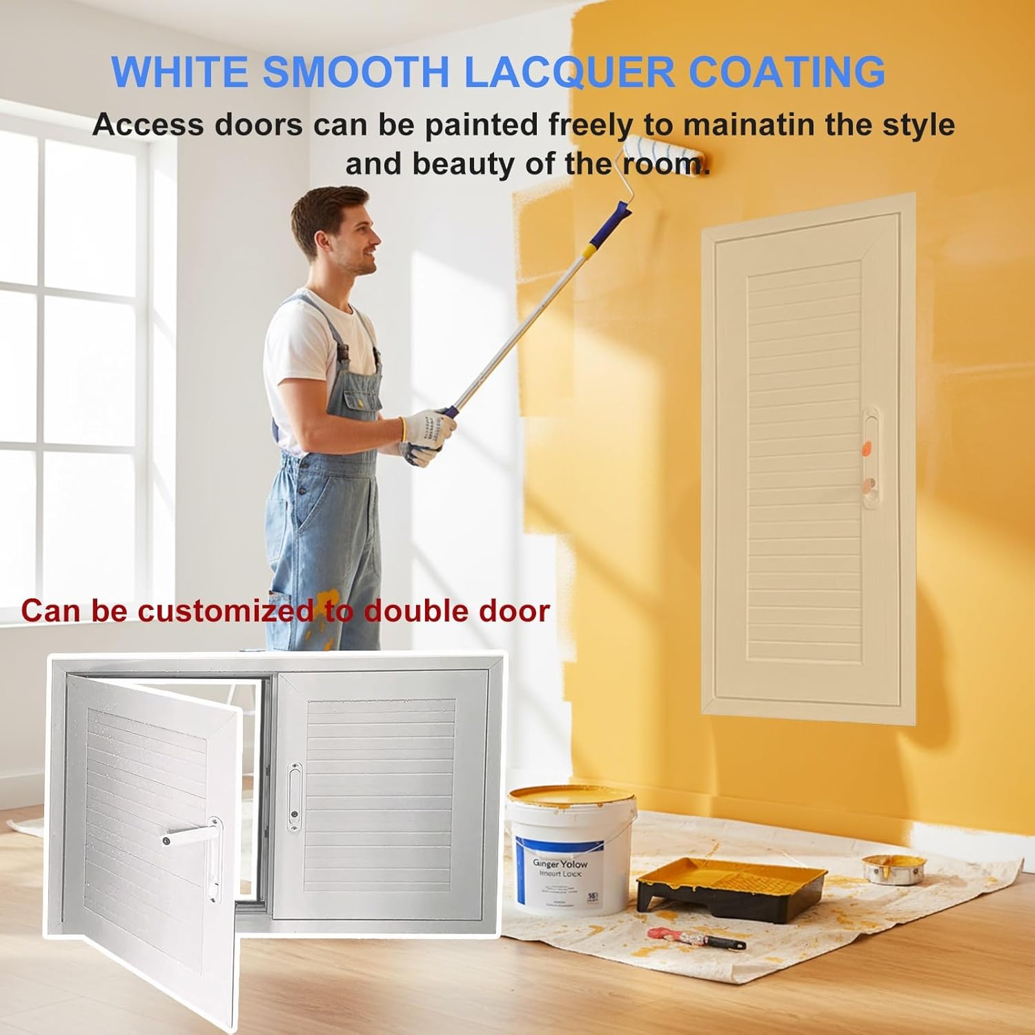 32 X 48 Inch Access Panel for Drywall with Aluminum Frame Wall Hole Cover White Access Door Panel – Heavy-Duty Service Hatch for Plumbing, Electrical, HVAC(30x48in/76x122cm)