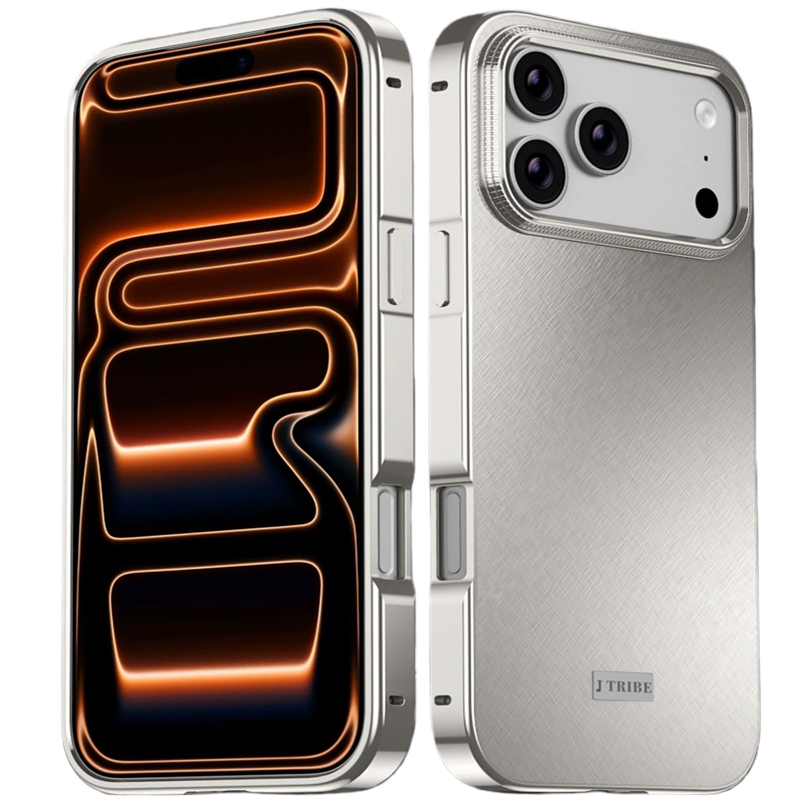 Bumper iPhone 17 Pro Max cadre métal blanc coque arrière mate rigide - 8