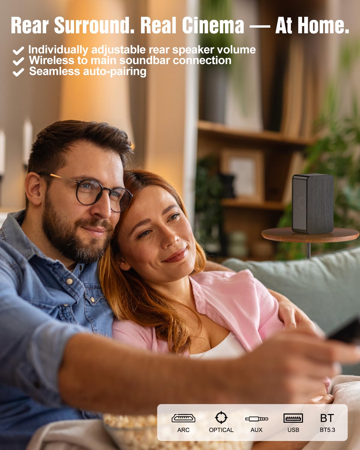 Drewniane soundbary 5.1.2, 4 głośniki surround, moc szczytowa 400 W, system dźwięku przestrzennego głośnika telewizyjnego, soundbar do Smart TV z subwooferem, głęboki bas, system kina domowego ARC/OPT