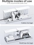 NODOCA No Drill Under Desk Cable Management Tray, 35cm Wire Management, Punch-Free Clamp on, Newest Metal Cable Tray, Wire Organizer Under Desk, Under Desk Basket for Office and Home, White