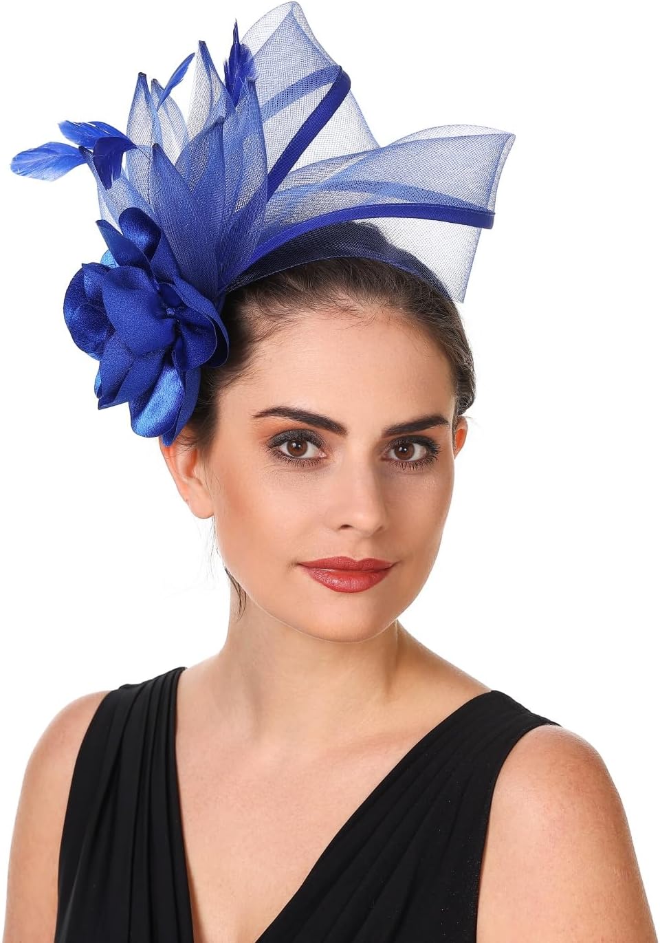 SAFERIN Fascinators Hat Flower Mesh Ribbons Feathers on a Headband and a Clip Tea Party Headwear for Girls and Women - Image 4