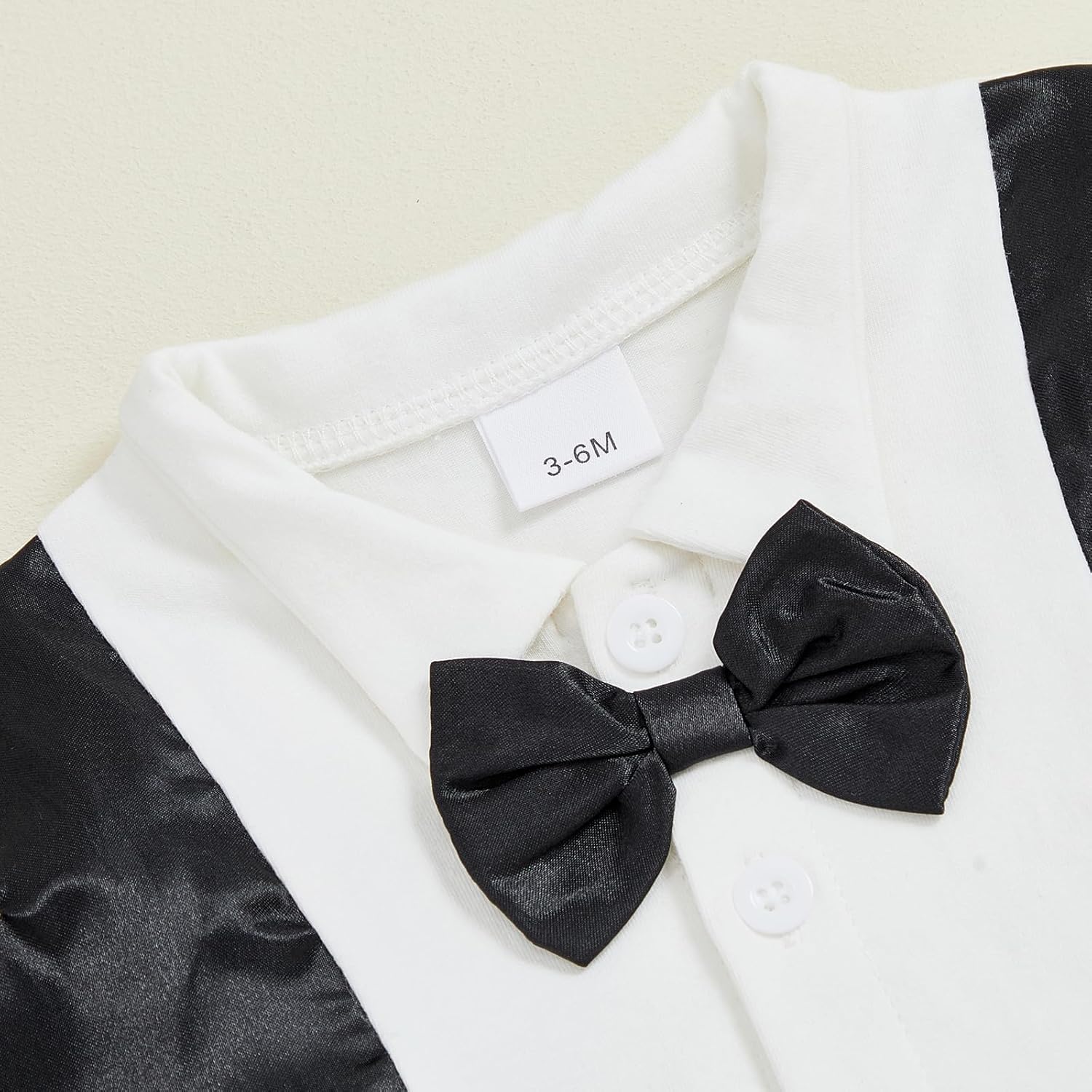 Newborn Baby Boy Clothes Gentleman Tuxedo Footie Romper Jumpsuit With Bowtie Fake Two Piece Photography Outfits - Image 4