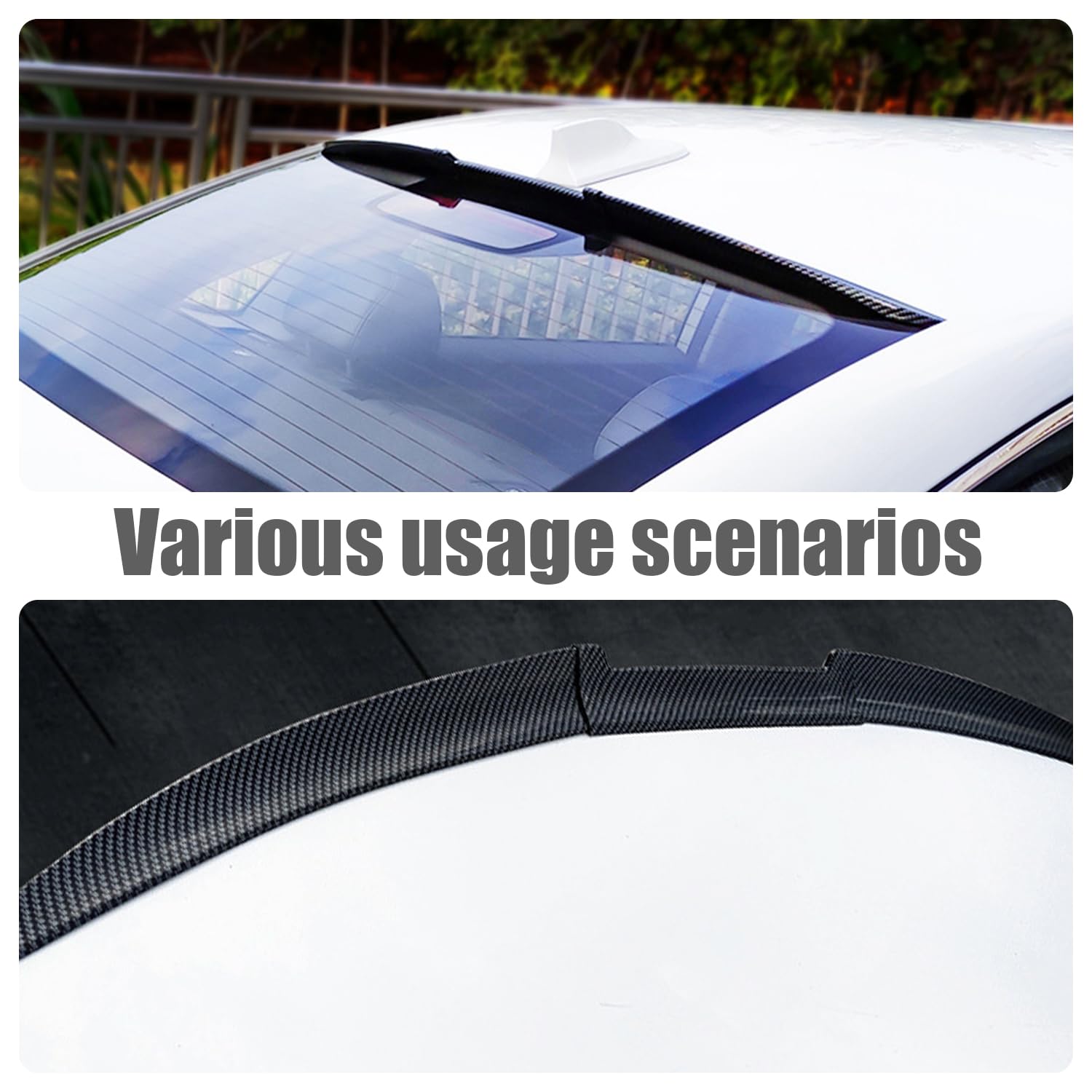 MEOMO Auto Spoiler Posteriori per BMW 3 Series / M3 E92 E93 Coupe/Cabriolet 2007-2013, Posteriore Tronco Tetto Ala Coda Labbro Alettone Auto Modifica Accessori,Black