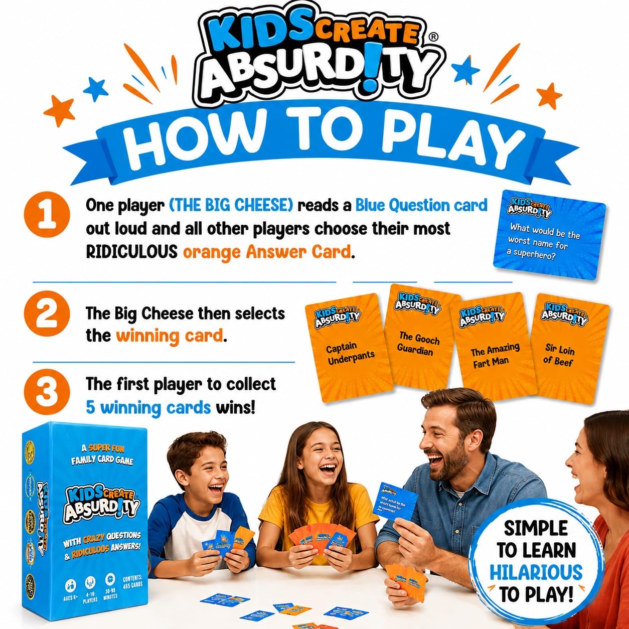 Amazon.com: Kids Create Absurdity Funny Card Game for Kids Family