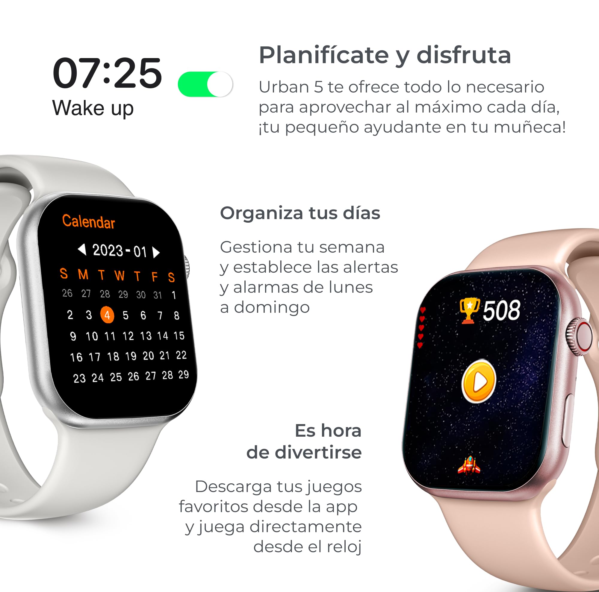 KSIX Smartwatch Urban 5 Czarny - Inteligentny zegarek męski i damski z połączeniami, wiadomościami, asystent głosowy, Smartwatch dla mężczyzn i kobiet, z 5 monitorami zdrowia, zegarek z trybami