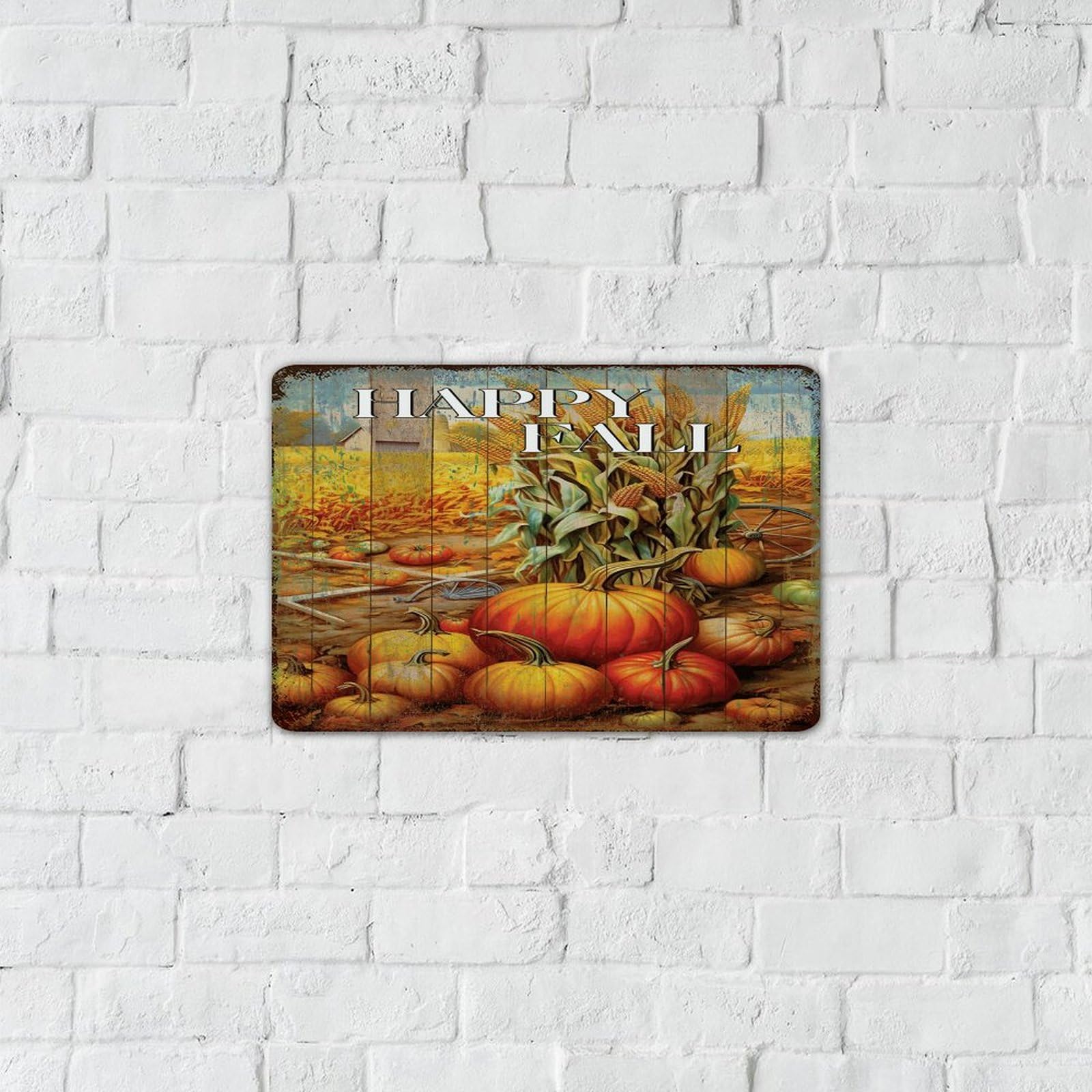Art Decoration Pumpkins Fall Garden Decorative Country Rustic Tin...