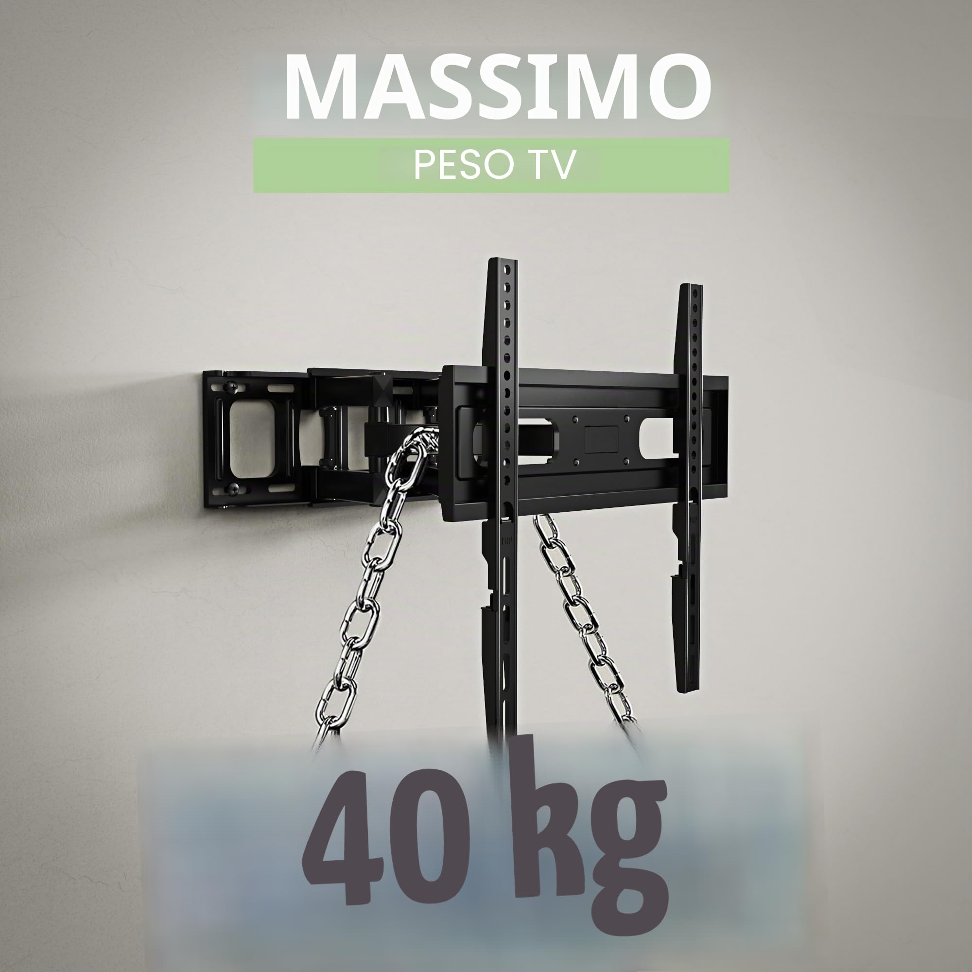 Supporto TV Parete - per 32-65 pollici TV LED LCD, 4K HDR Schermi - Inclinazione e Girevole Ultra Sottili - Max VESA 400x400mm - Capacità Massima di Peso 40 kg