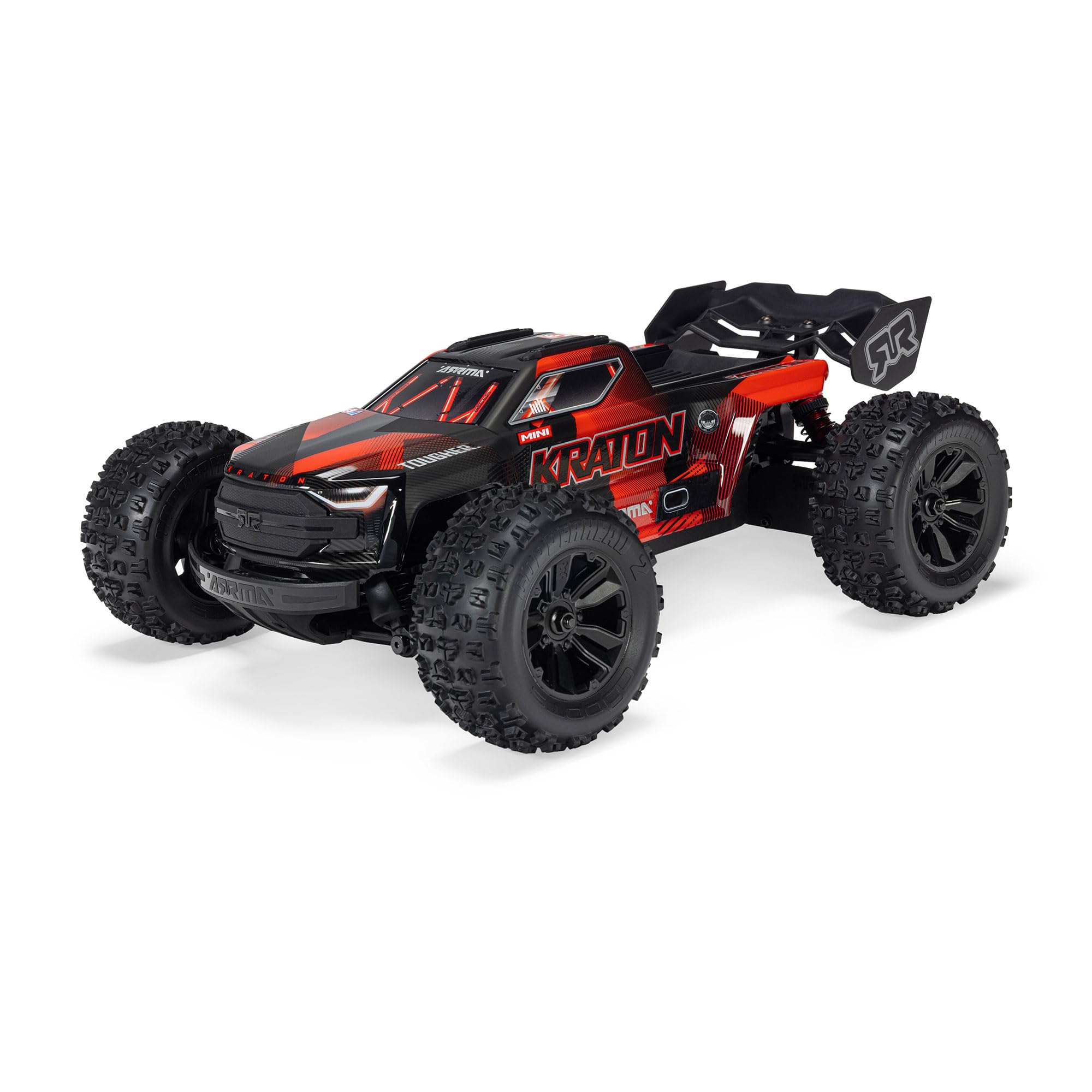 ARRMA Camion de Vitesse sans balais Kraton 3S DSC 4 x 4 RTR 1/16, Noir/Rouge, ARA2508T1 | Voiture télécommandée, batterie et chargeur non inclus ARA2508T1