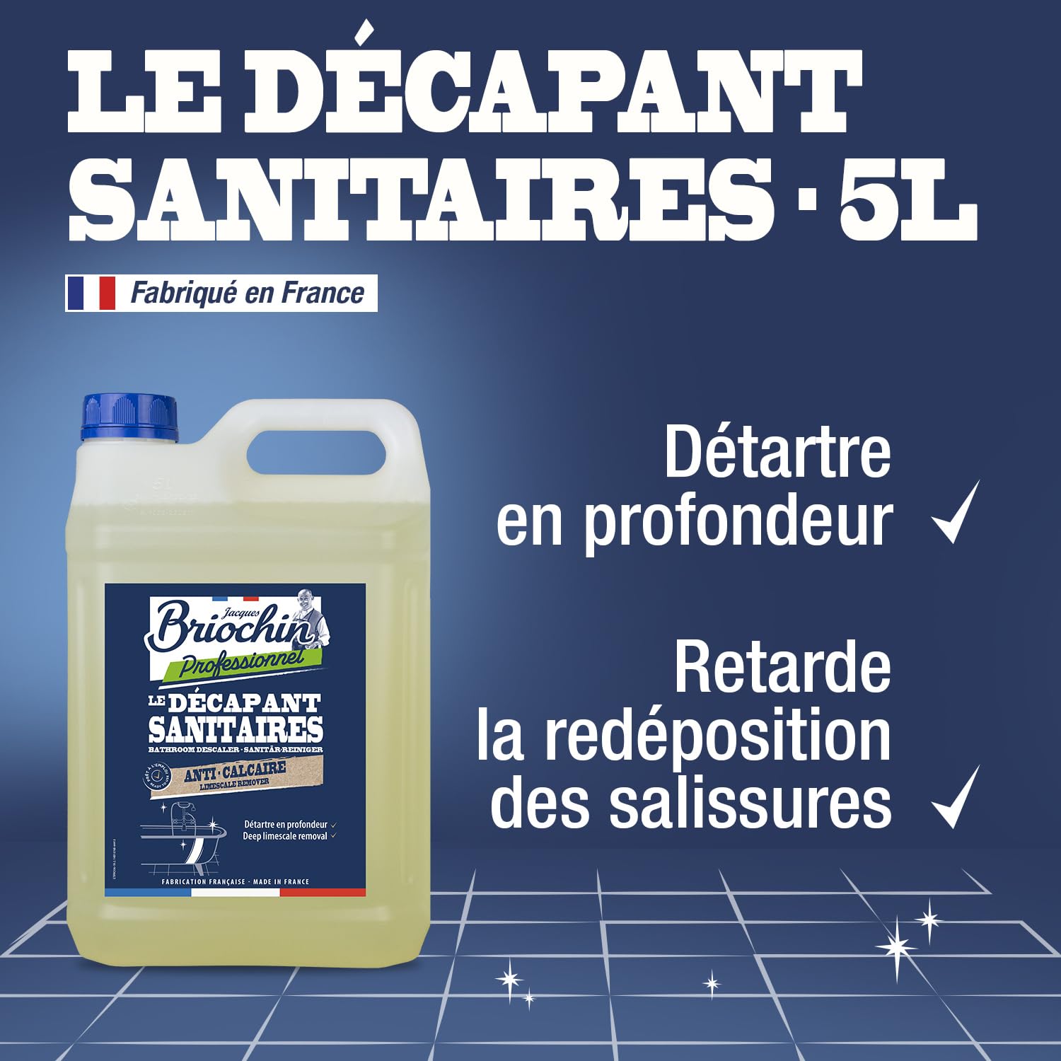 Briochin professionnel - Décapant sanitaire Briochin Pro 5L - Avec un flacon pulvérisateur vide