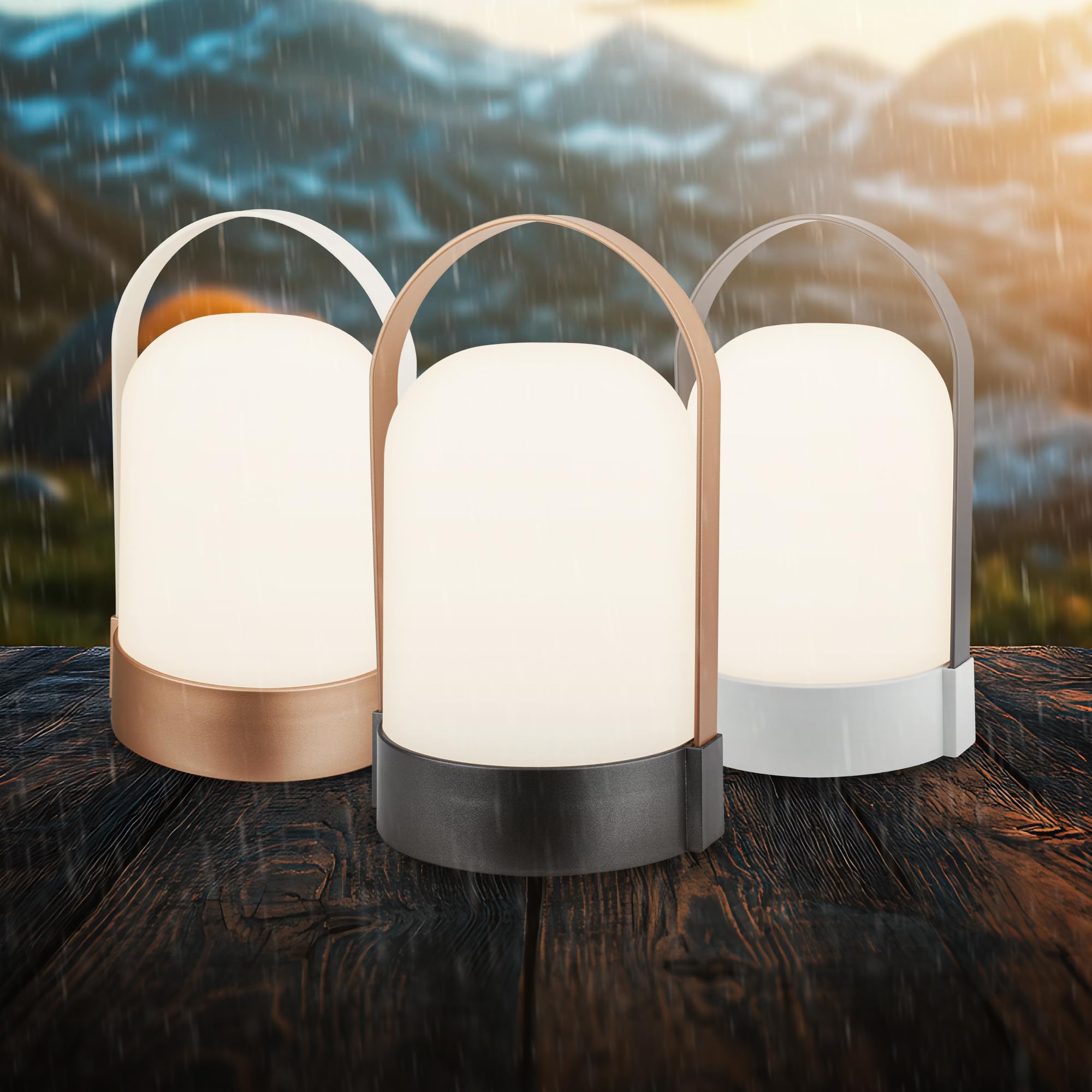 BRILONER - Lampara de mesa sin cable, regulable en niveles, ip44, cable usb-c, brillo regulable, LED recargable, lampara mesita noche, 14.5 x 13.5 x 24 cm, antracita coffee