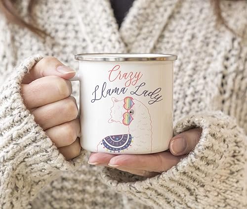 Vista 69 de Andaz Press Taza de café de acero inoxidable con temática de alpaca de llama de 11 onzas, regalo de broma, colorido bohemio con gráficos de llama