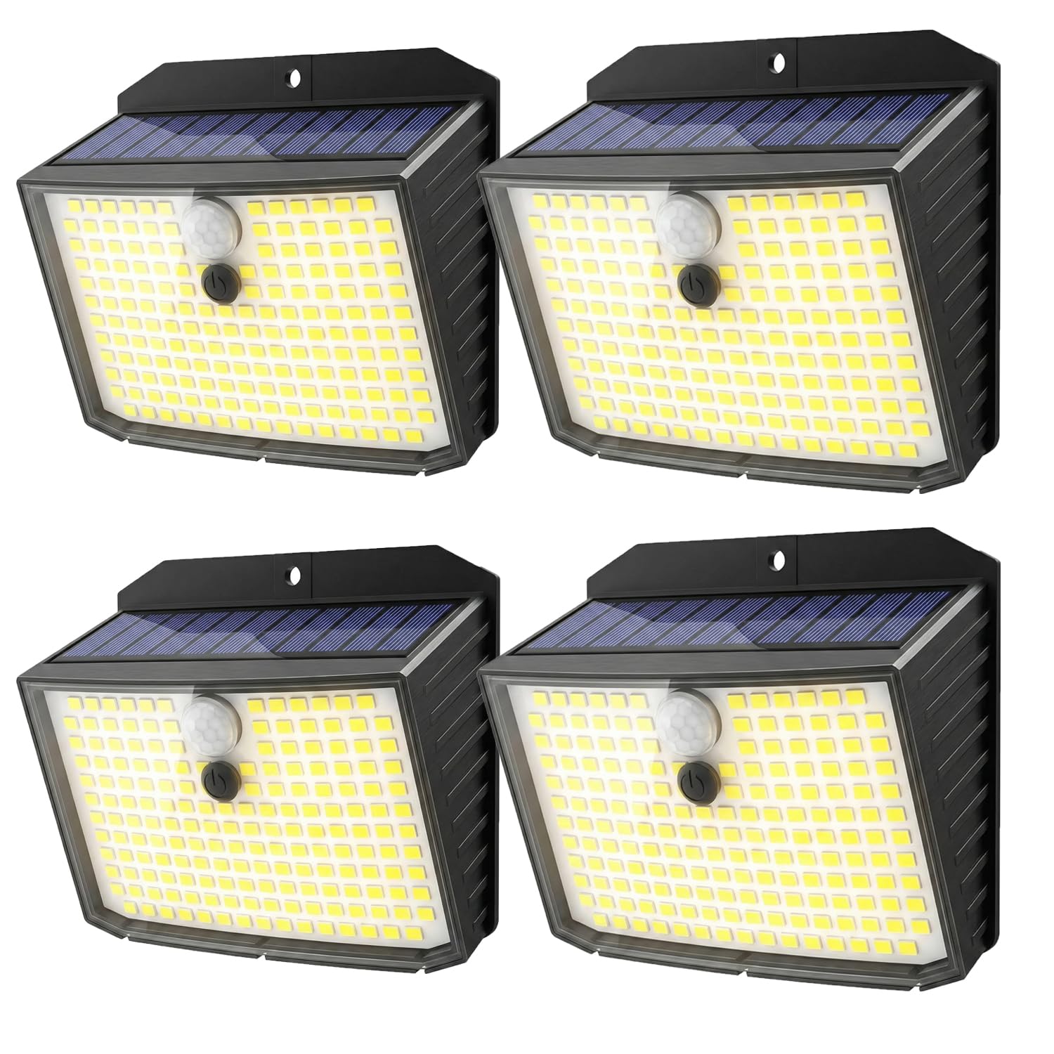 Solar Security Lights Outdoor, Motion Sensor Light 3 Lighting Modes Solar Powered LED Lights IP65 Solar Wall Lights for Yard Garage Garden Fence Door (4 Pack)