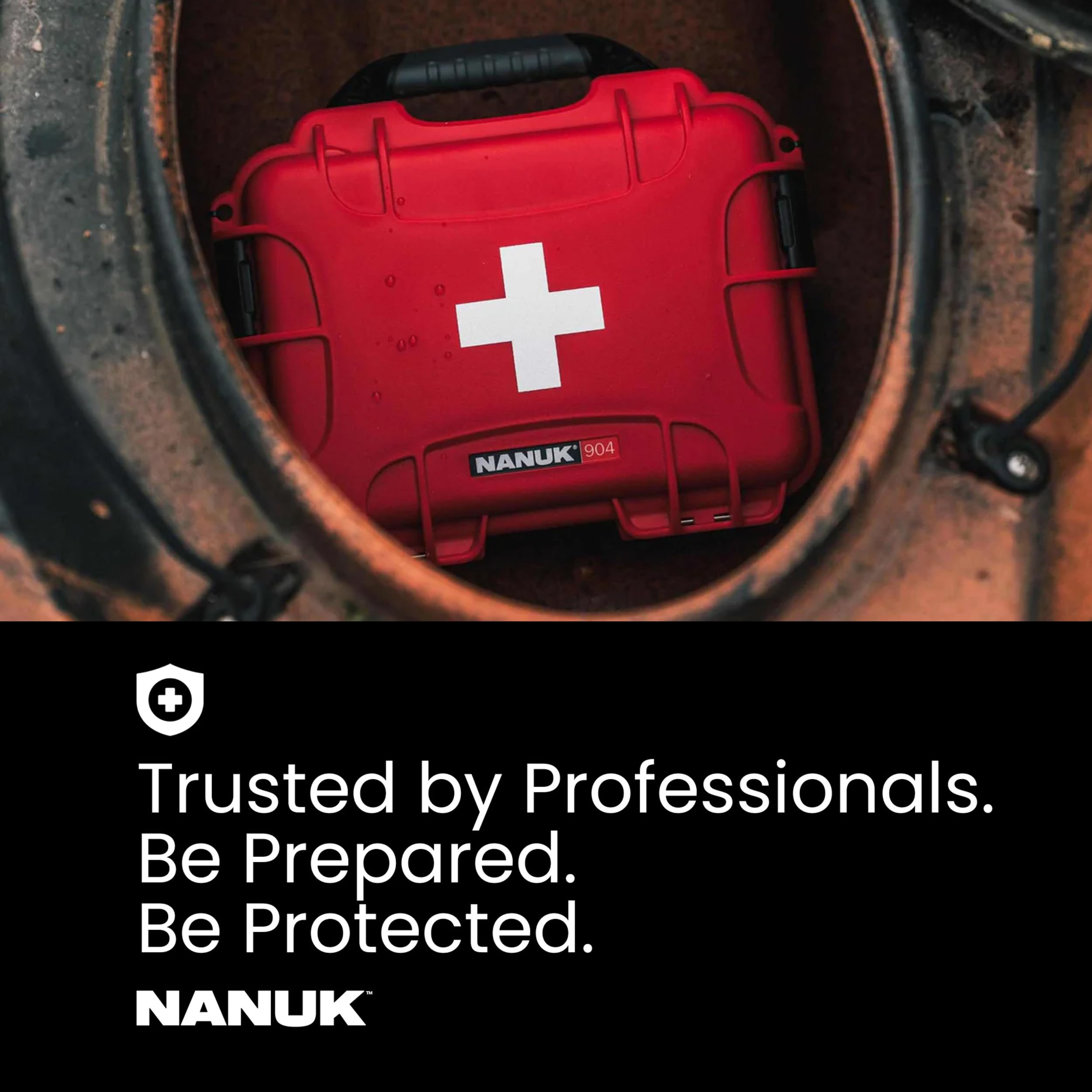 904 - Nanuk Kit de primeros auxilios (vacío) con divisor y organizador de tapa