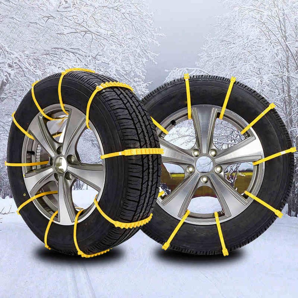 Chaînes à neige Riloer, chaînes de pneu antidérapantes universelles 10 pièces pour urgence extérieure, ceinture de pneu de voiture antidérapante en TPU pour toutes les voitures avec largeur de pneu