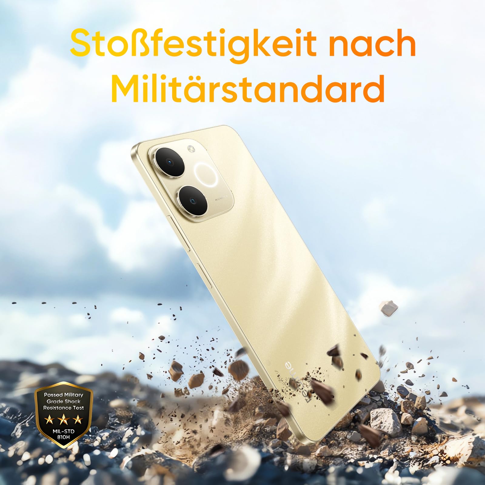 realme Note 70T Smartphone 4+256 GB, 6,75-Zoll-HD-90-Hz-Display, 6000 mAh Akku Mit großer Kapazität, ArmorShell-Schutz, T7250 Octa-Core-Chipsatz, Next AI, IP54, Obsidianschwarz, Kein Ladegerät