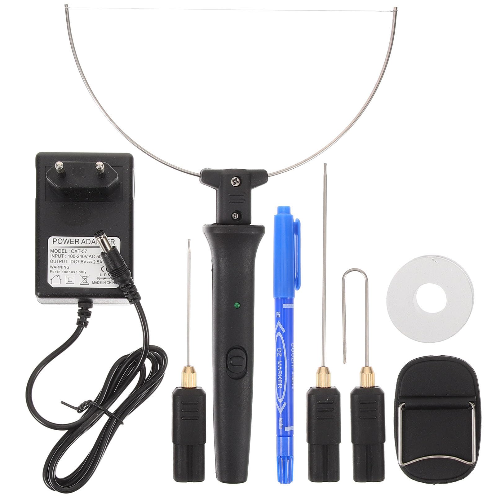 Zerodeko Coupe-Mousse Électrique 9 Pièces Kit 4-en-1 18w Fil Chaud, Outil de Découpe de Mousse Portable, 100-240v, Compatible Prise EU, pour Sculpture, Découpe de Plaques et Travaux