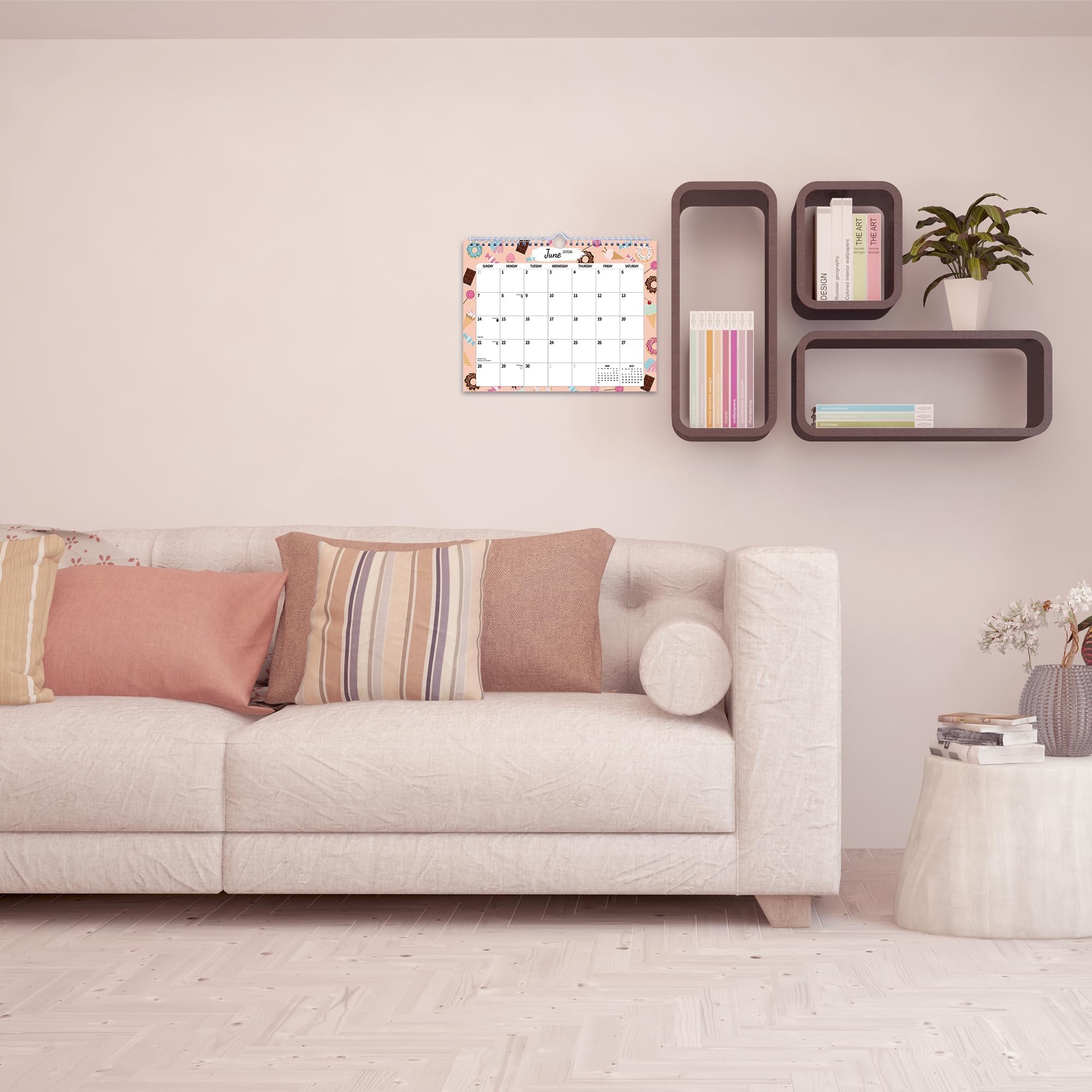 2026 Wall Calendar, Hanging Spiral Calendar Calendar Wall Paper from November 2025 - December 2026 Thick 11"X8.5", Spiral Bound, Blocks for Easy Planning, Fridge Desk Colorful Monthly Designs