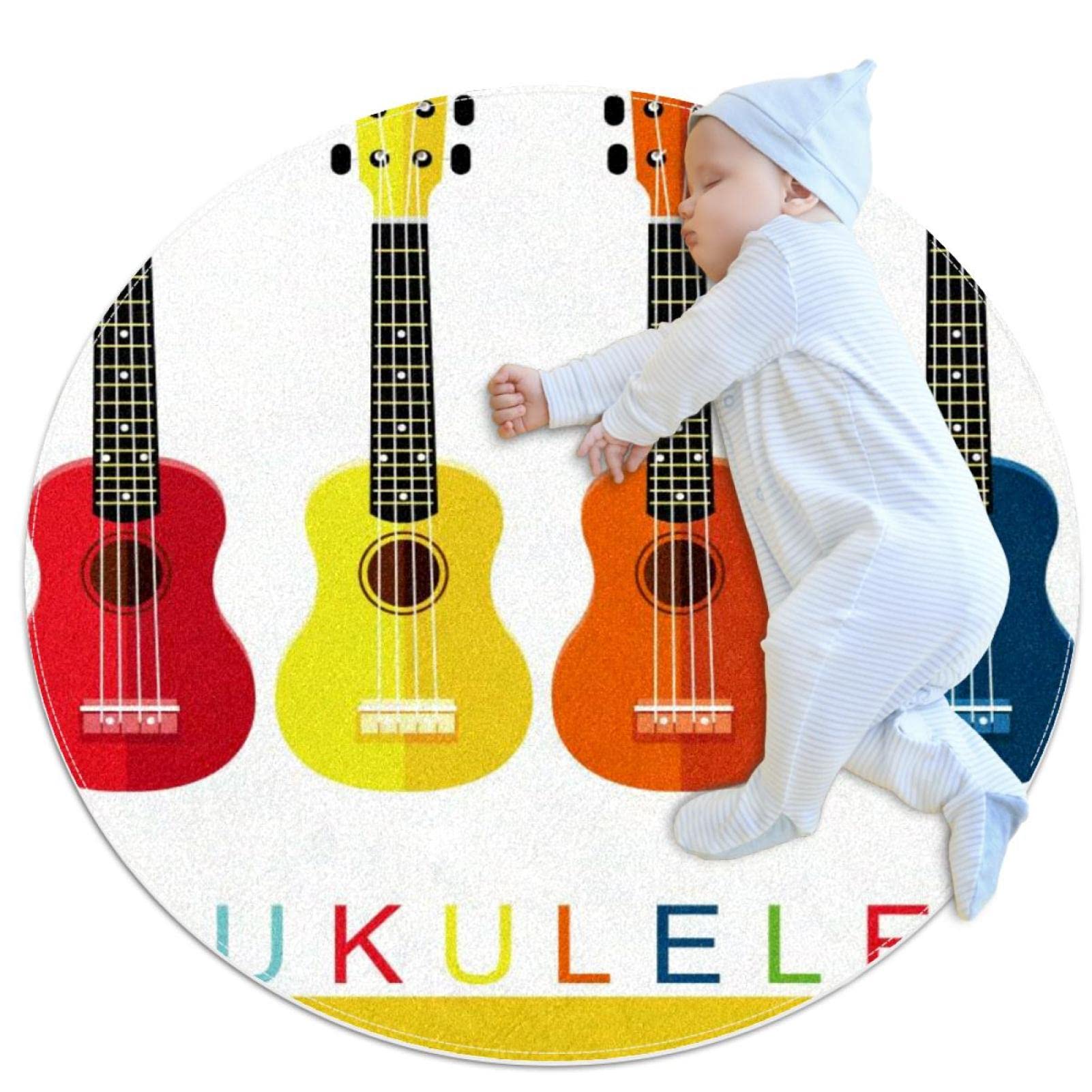 Tapis de salle de bain antidérapant pour éviter les glissades avec motif ukulélé