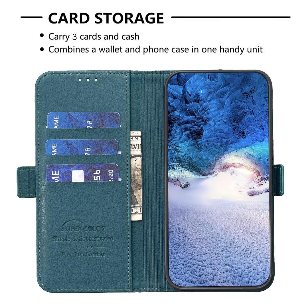 Custodia per Honor X6B, custodia a portafoglio in pelle con slot per carte di credito, chiusura magnetica, funzione antiurto, supporto per carte di credito, custodia per telefono per Honor X6B, verde