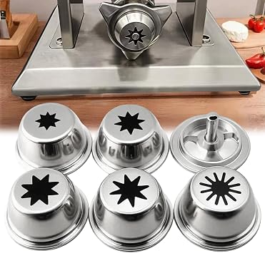 5-Piece Hollow Churro Maker Nozzles, 304 Stainless Steel | 5 Interchangeable Tips, Approx. 2.1 in OD, Replacement Parts for Commercial Spanish Churro Makers Using 2.16 in ID Nuts