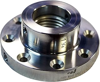 Easy Wood Tools 3-1/2" Diameter with 1-1/4" - 8 TPI (F635) Bright Aluminum Faceplate