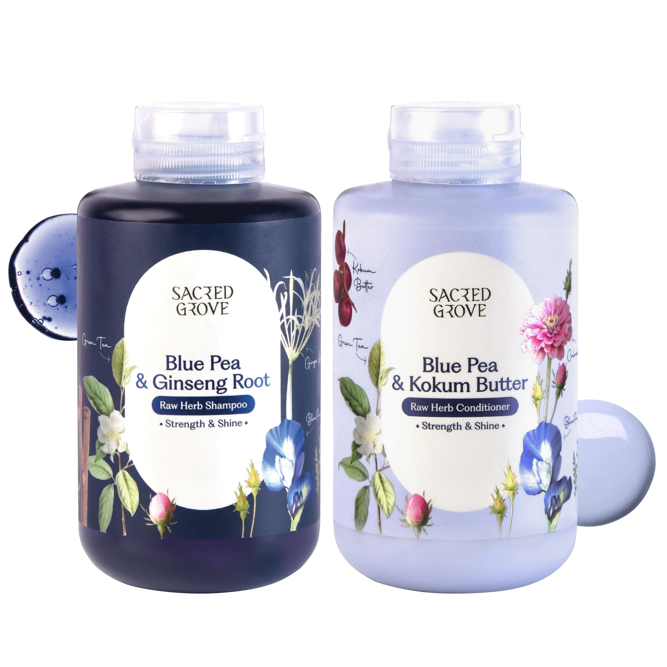 Sacred Grove Blue Pea Shampoo & Conditioner Combo | Strength & Shine Duo (300ml + 300ml) | Root Strengthening Shampoo & Shine Conditioner-image-27