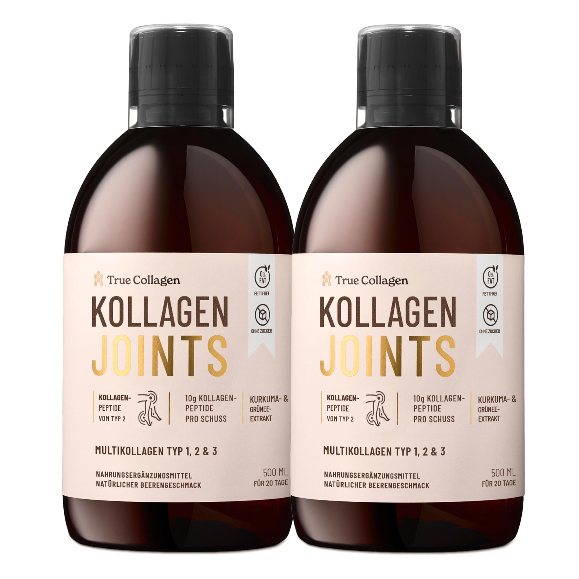 True Collagen Gelenke, 10000 mg Kollagen, 500 ml x 2, 40-Tage-Vorrat