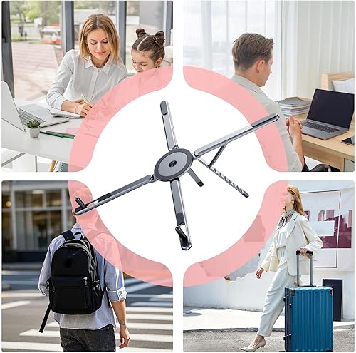 Miniatura 4 de Portable Laptop Stand - Travel Laptop Stand, Magnetic Aluminum AlloyLaptop Tablet Holder Tripod  Magnetic Phone Tripod Holder - for Travel Office
