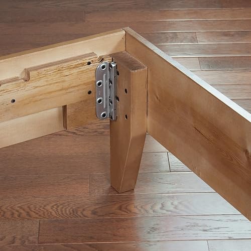 Miniatura 61 de eLuxurySupply Marco de cama de plataforma de madera tamaño matrimonial, natural, perfil bajo, no necesita somier, fácil montaje, estilo minimalista