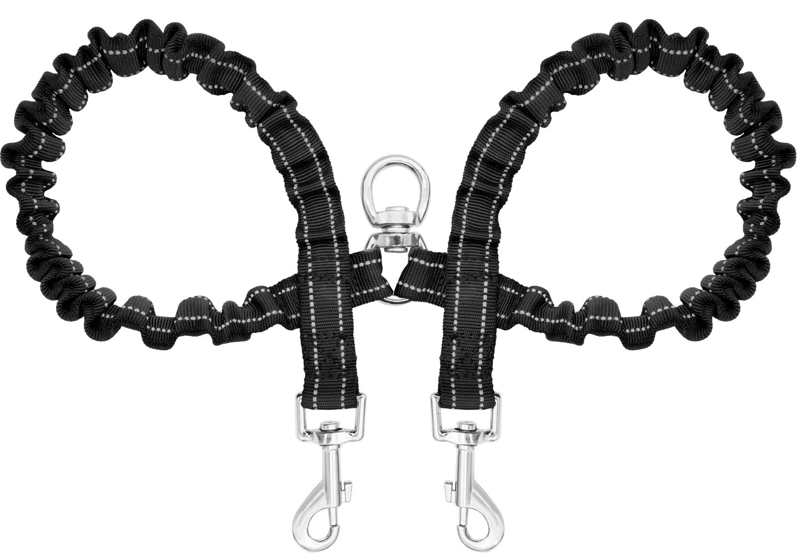 Double Dog Leash,Reflective No Tangle Leashes for 2 Dogs,Dual Dog Training Leash for Small Medium Dogs,Black